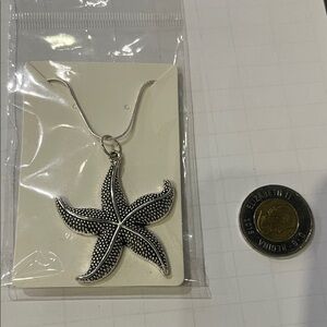 Silver Starfish Pendant Necklace